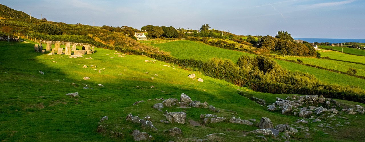 Sunny Irish countryside along the Irish Atlantic Coast