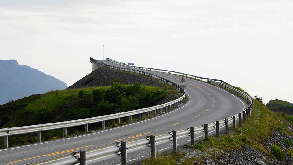 A curve in the Atlanterhavsveien road in Norway