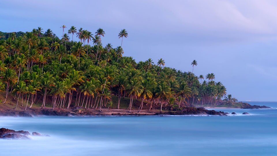 A view of the Itacare sufring beaches off the coast of Brazil